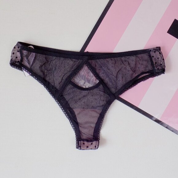 nwt victorias secret dream angels tanga sexy mesh lace luxe embroidered - Picture 4 of 5